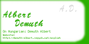 albert demuth business card